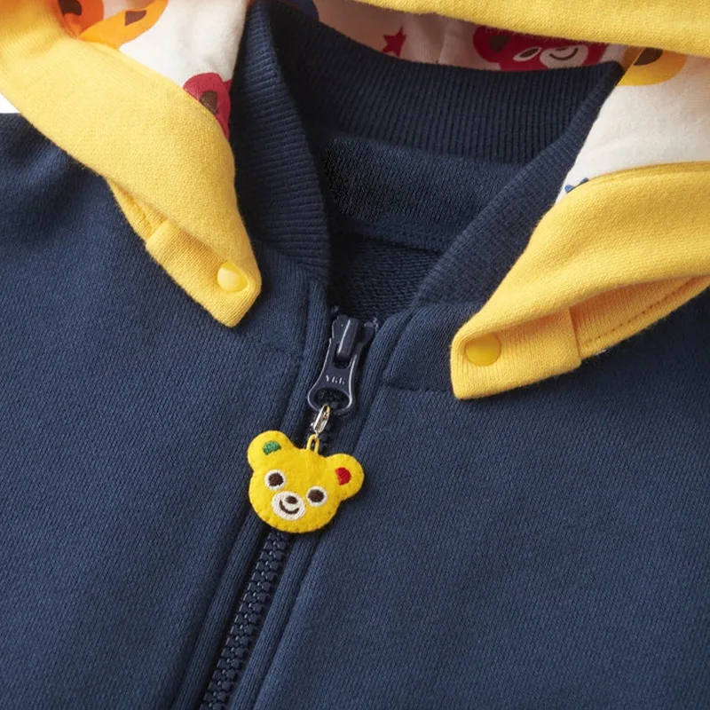 Autumn Boys Jackets Girls Jacket Cartoon Bear  Hooded Coats Cardigan Baby Girl Clothes Kids Coat Outerwear Jaqueta Ceketler