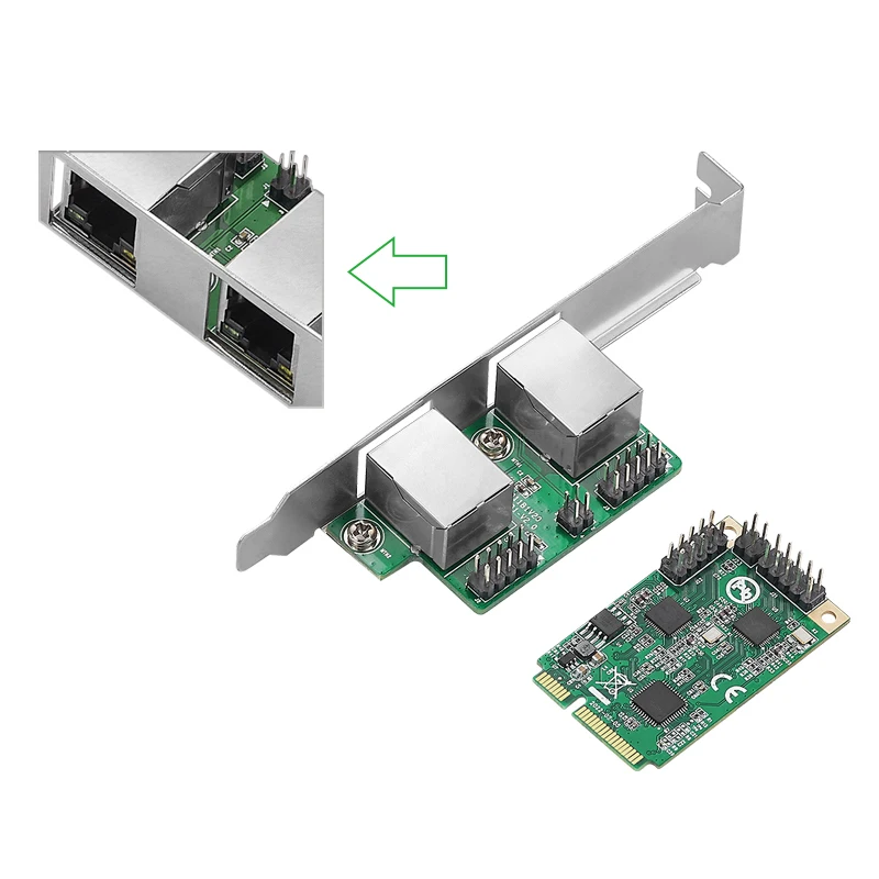 Imagem -04 - Placa de Rede Mini Pcie para Portos Rj45 2.5g 2500mbps Gigabit Ethernet Adaptador Lan Mini Pci Express Nic Realtek 8125b Chip para pc