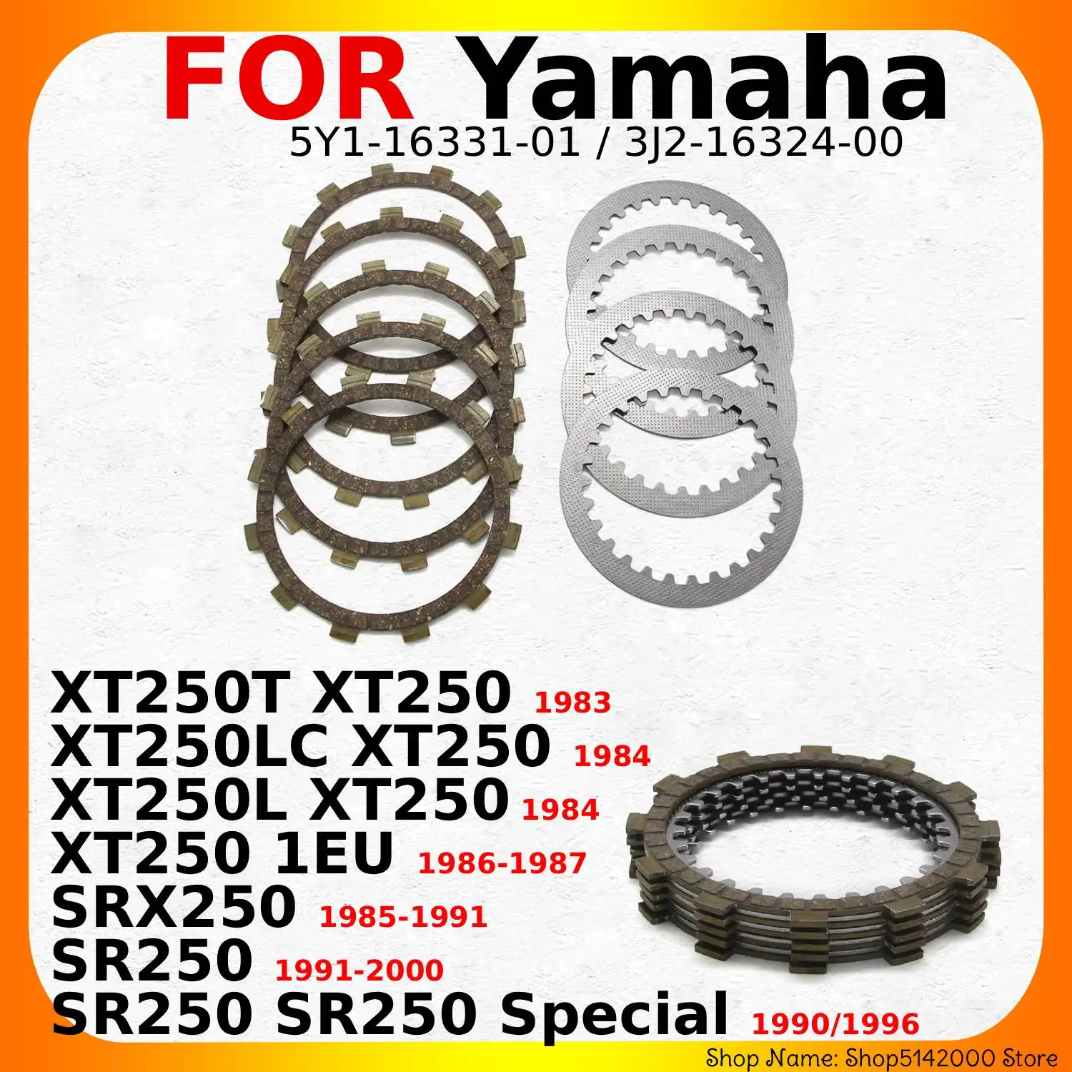 Motorcycle Friction Clutch Discs For Yamaha SRX250 SR250 Special XT250T XT250 LC XT250L 1EU Parts