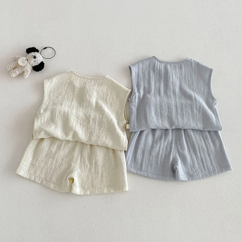 MILANCEL New Summer Baby Clothes Set 9M-4T Cartoon Dogs Girls T-shirt +Shorts Loose Thin Children Boys Outfit 2PCS