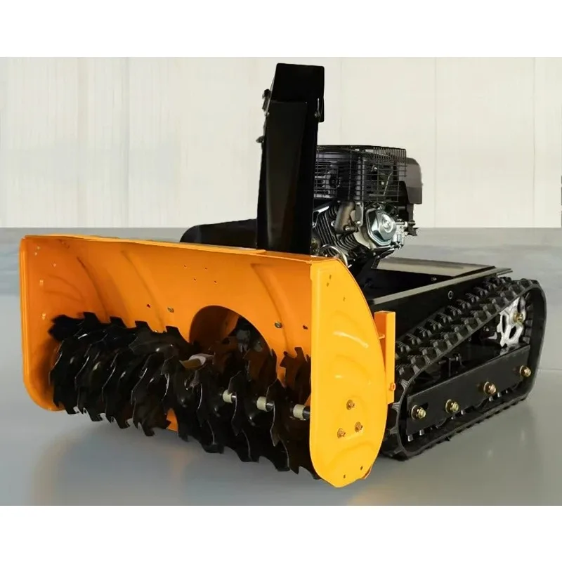 Remote Controlled Crawler Snow Removal Machine 120cm Clearing Width Electric Start Snow Blower 1000m Range Customizable