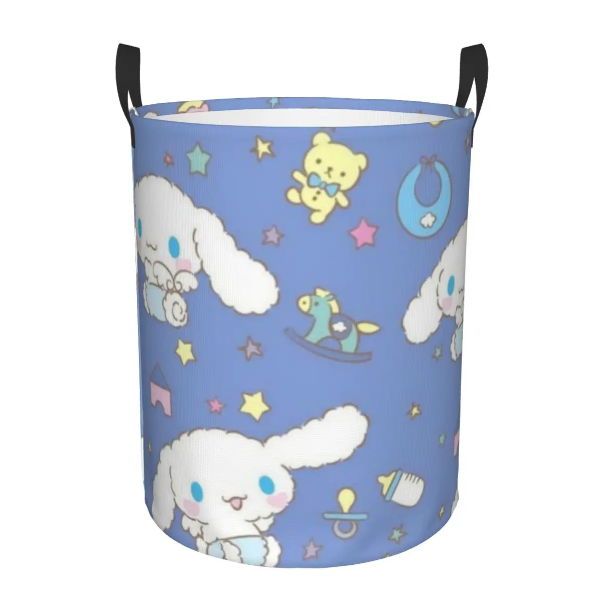 

Round Single-Layer Laundry Hamper Cinnamoroll Lightweight and Durable Dirty Clothes Basket with Breathable Design for Home