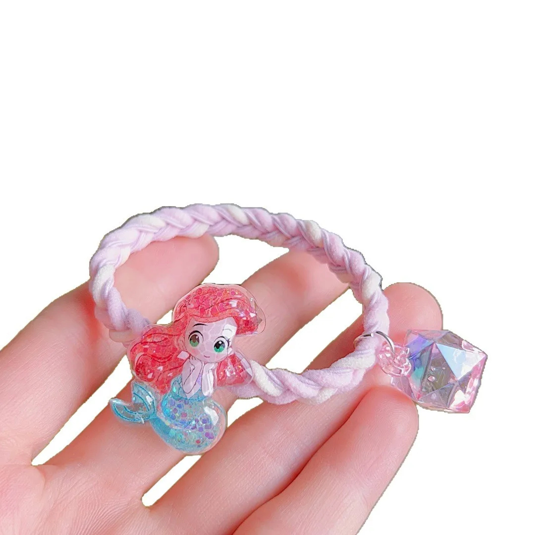 Miniso gesneden gezicht cartoon zeemeermin Sneeuwwitje handgeweven rubberen band Koreaanse schattige hoofdtooi haarcirkel student haaraccessoires