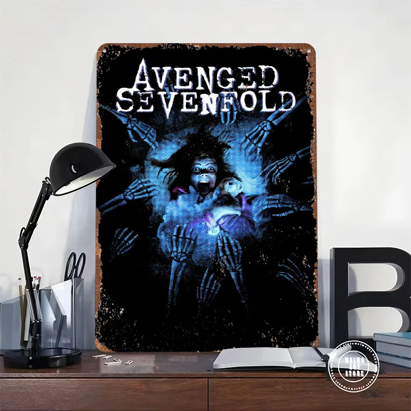 Avenged Sevenfold Skeleton Hands Poster Customized Vintage Metal Signs Wall Art Retro Tin Plaque for Decoration Garage House