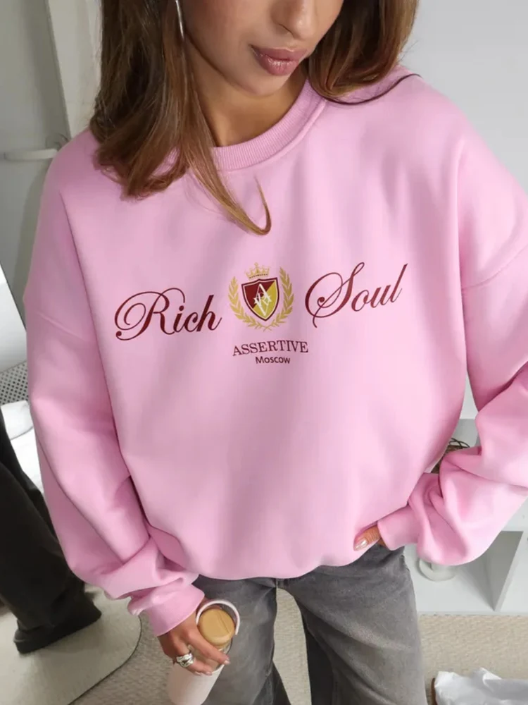 جديد الخريف الشتاء رسالة عادية ملابس منقوشة بكم طويل فضفاض المرأة بلوزات ، سيدة خمر شيك البلوز القمم ، Y2k النساء الملابس #5