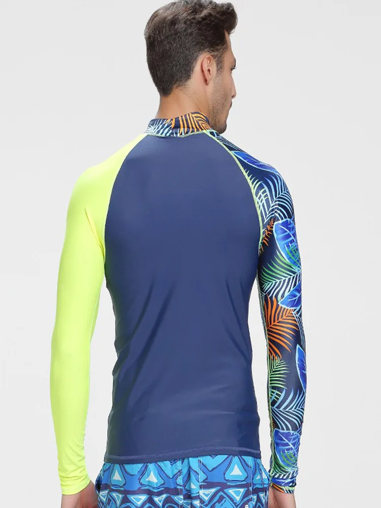 Uomo surf Rashguard camicie manica lunga costumi da bagno attillati protezione UV sport acquatici nuoto Floatsuit Diving top t-shirt