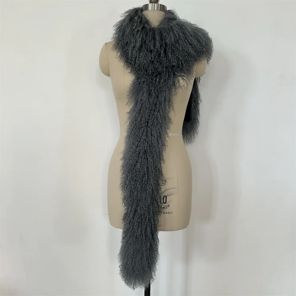 

Модный длинный шарф из натурального лисьего меха 180 см, мягкий плюшевый толстый длинный полосатый шарф, меховой декор, роскошные накидки, шаль для вечеринки