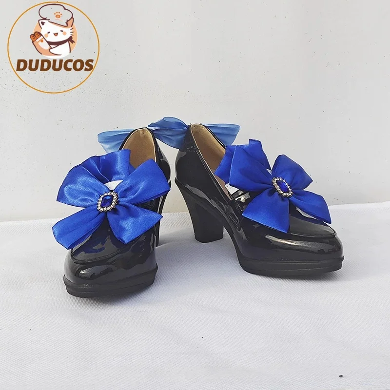 Game Focalors cosplay shoes Furina de Fontaine role play high-heeled shoes costumes