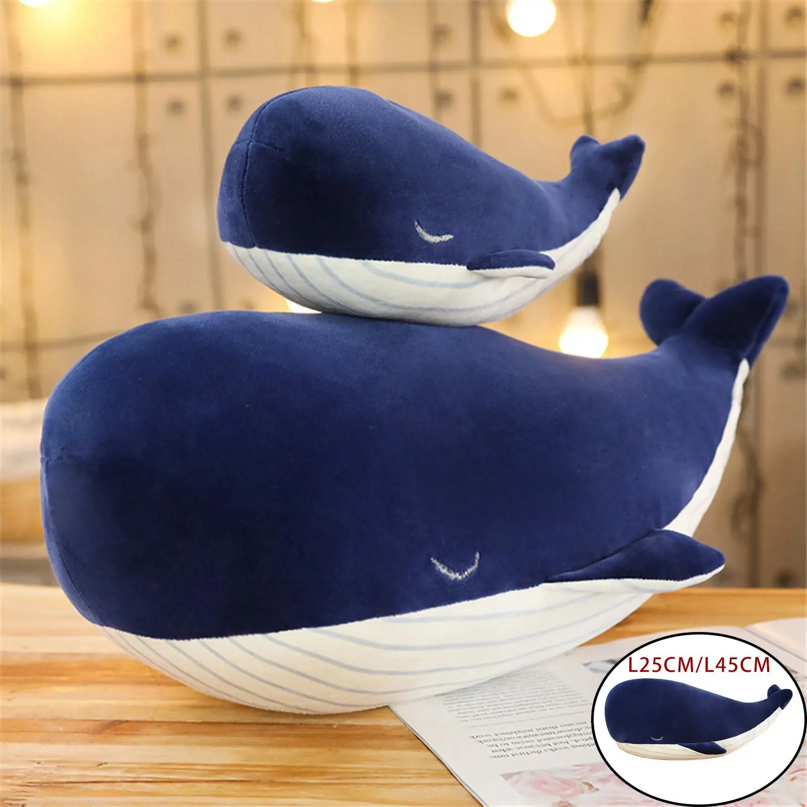 2x Adorable Soft Huggable Throw Sea Animal for Kids New Year Gift Present