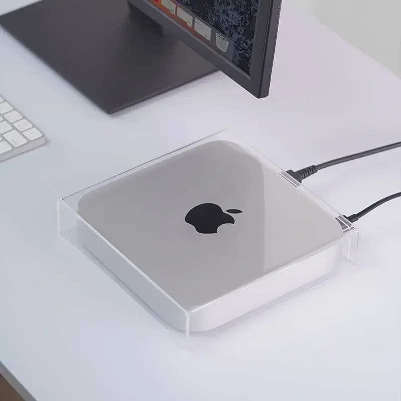 Funda protectora de alta claridad con puertos de cable, cubierta acrílica transparente a prueba de polvo para Apple Mac Studio/Mini M4/M2