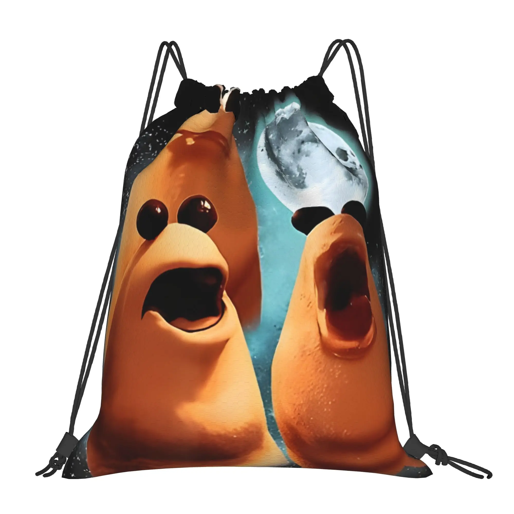 Marcus The Worm  Worm  Style Multi-function Pocket Men Women Storage Backpack Teenager Travel Bag Print Drawstring Bags