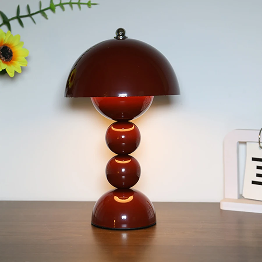 1 Stück Vintage Perlen-Pilz-Nachttischlampe, 3-Farben-Temperatur-Touch-LED-Licht, USB-betrieben, Schlafzimmerdekoration zum Verschenken – Detail 12