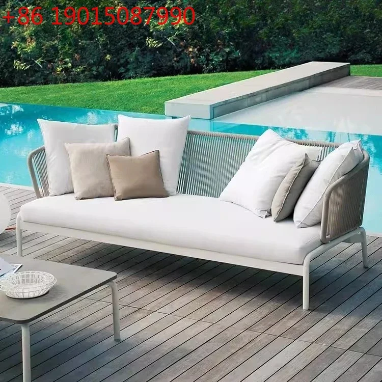 Outdoor furniture rattan sofa combination open-air balcony rattan chair model room courtyard garden leisure sofa living room