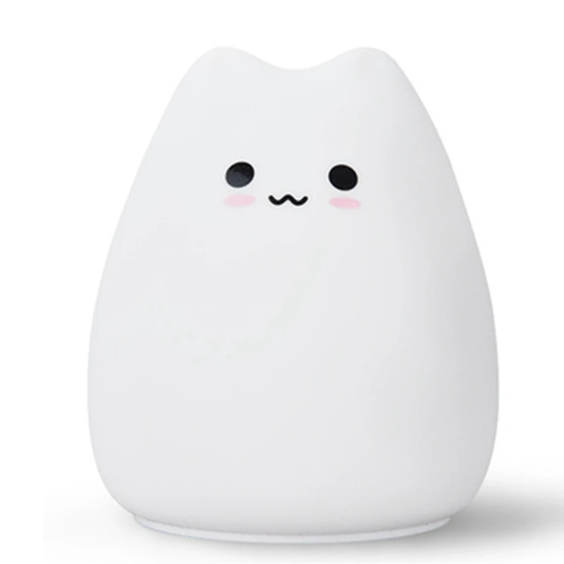 소원 미니 고양이 밤 빛 만화 7 색 수면 램프 터치 테이블 램프 홈 침실 장식