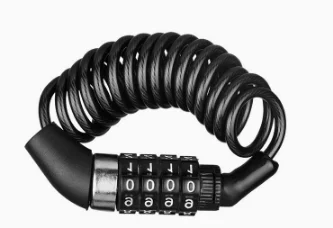 Motorcycle Bicycle Anti-Theft Chain 4-Digit Password Combination Helmet Lock Safety Portable Cable Lock Durable Wire Rope