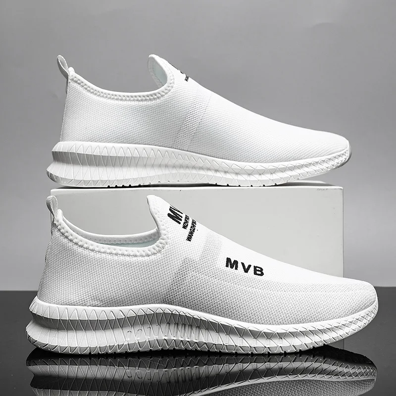 

Модная уличная спортивная обувь для бега, уличная летающая тканая обувь с дышащей сеткой, амортизирующие кроссовки на шнуровке для мужчин
