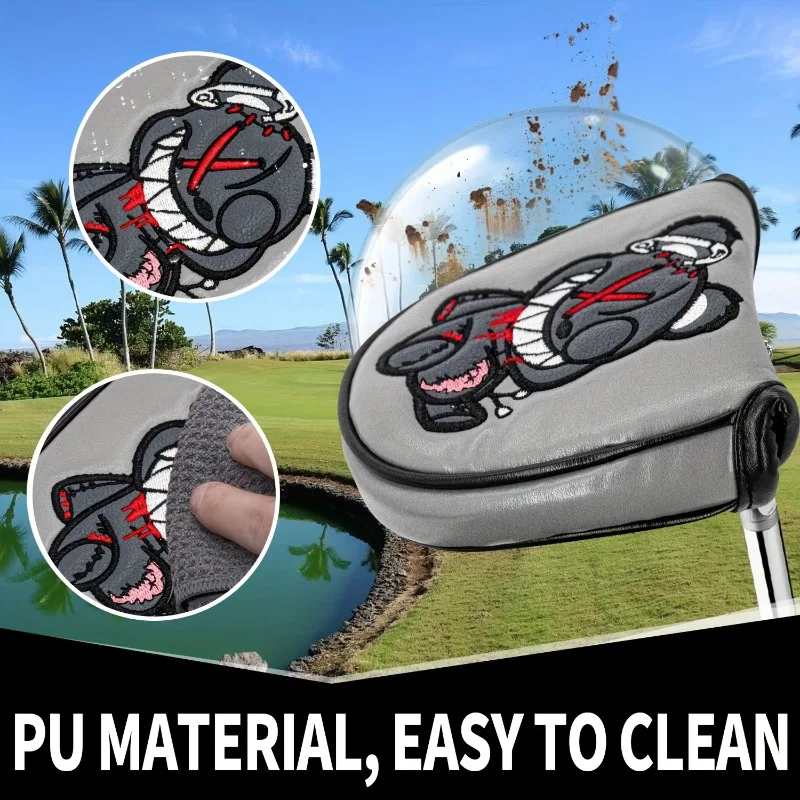 غطاء رأس نادي الجولف ذو عين واحدة، غطاء حماية لقضيب الدفع، أنيق مقاوم للغبار والخدش، يحمي نوادي الجولف #6