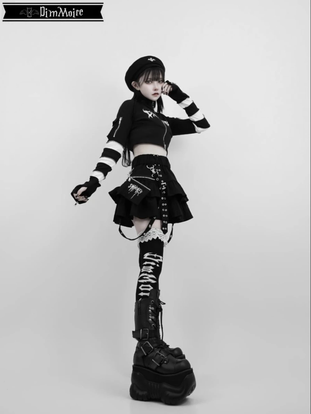 NONASR Punk gothique noir jupe à carreaux femmes Vintage Y2k e-girl Emo Alt taille haute gâteau jupe Harajuku Fairycore Grunge Clubwear