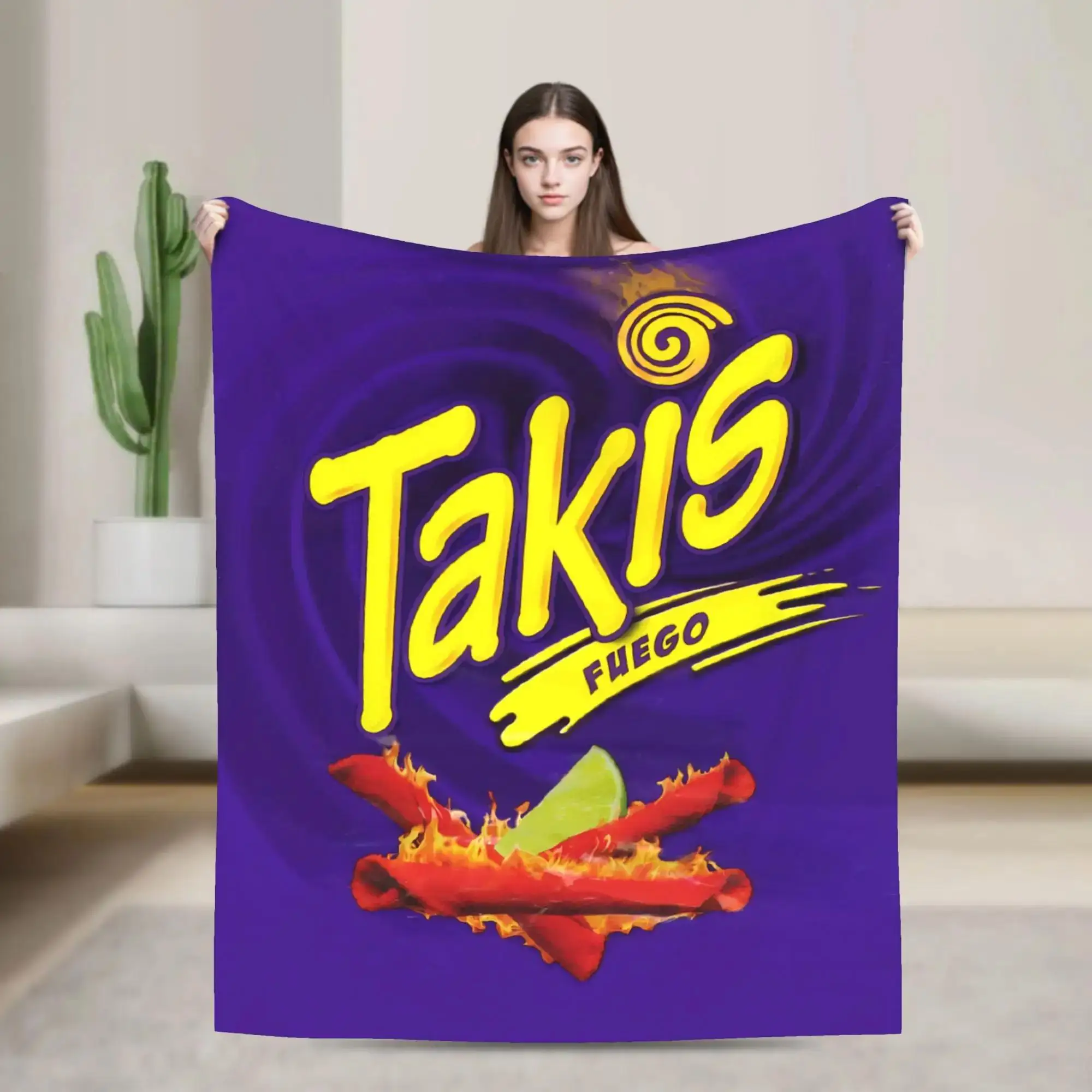 

Takis Chili Chips Flannel Blanket Soft Warm Bedding Throw for Sofa Bed or Couch Decorative Cover Home Comfort
