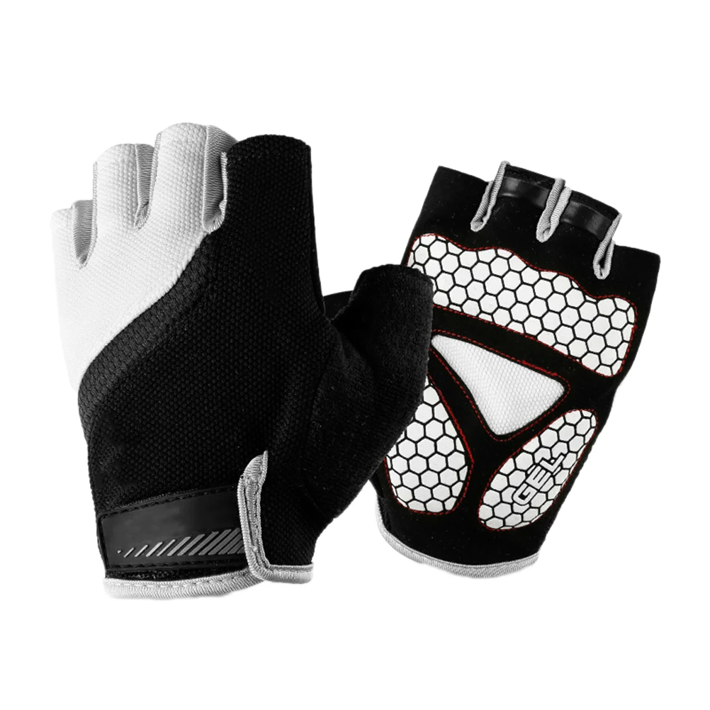 1Pair Sports Breathable Gloves Half Finger Design Non Slip Lightweight Silica Gel for Cycling Climbing Fishing Riding Fitness