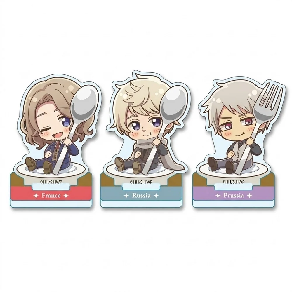 Anime Hetalia Acrylic Keychain Stand France Chibi Figure Yummy Spoon Sign Plate Itabag Backpack Decor Desk Ornament Gift