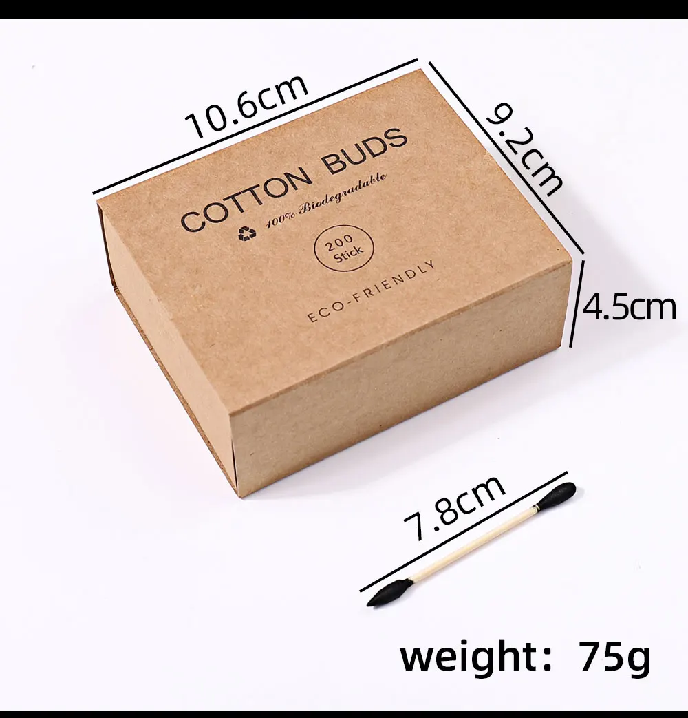 200 Teile/schachtel Nägel Holz Baumwolle Tupfer Sauber Sticks Knospe Spitze Holz Baumwolle Kopf Maniküre Detail Corrector Nagellack Entferner Kunst Werkzeug – Detail 6