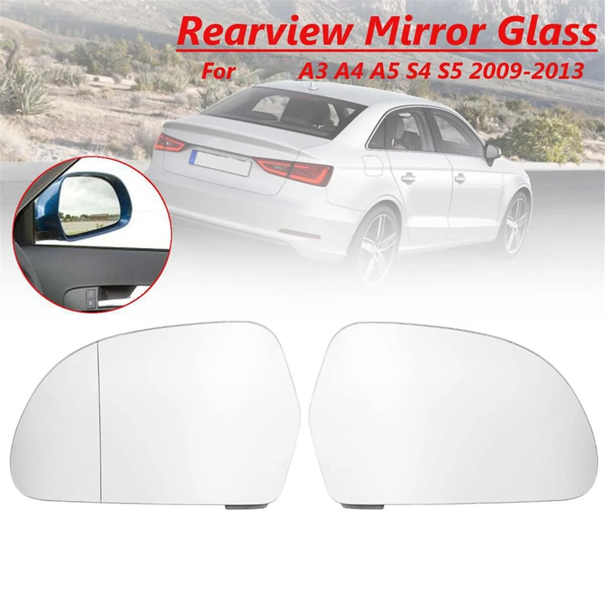 8K0857536F 8K0857535F Reversing Mirror Lens Mirror Glass Heated Side View Mirror Car for A3 A4 B9 A5