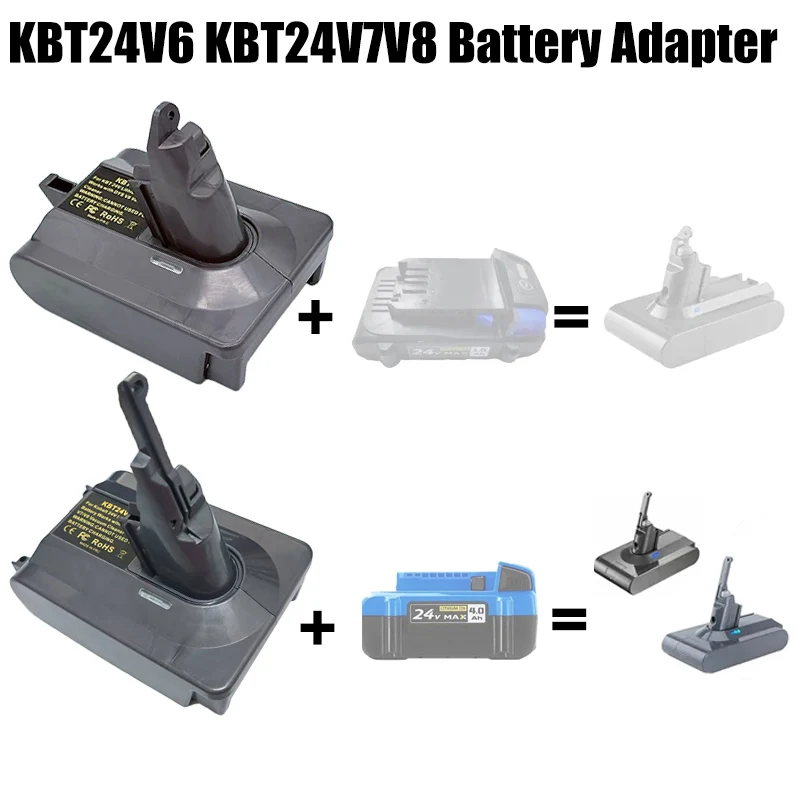 

KBT24V6 KBT24V7V8 Battery Adapter Converter Compatible with for KOBALT 24V Battery for Dyson V6 V7 V8 Series Vacuum Cleaners