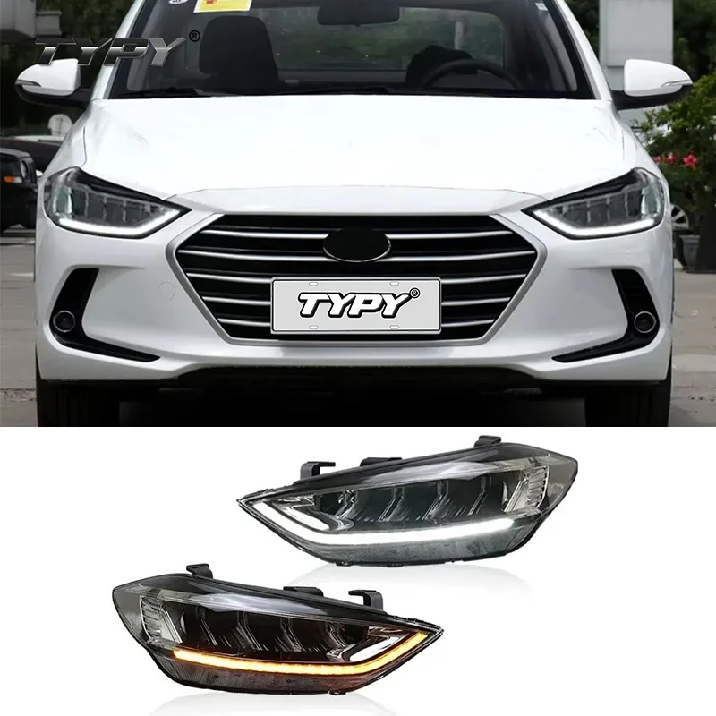 

Car Headlights For Hyundai elantra Modified LED Car Lamps Daytime Running Lights 2016-2019 Dynamic Turn Signals Car Accessories
