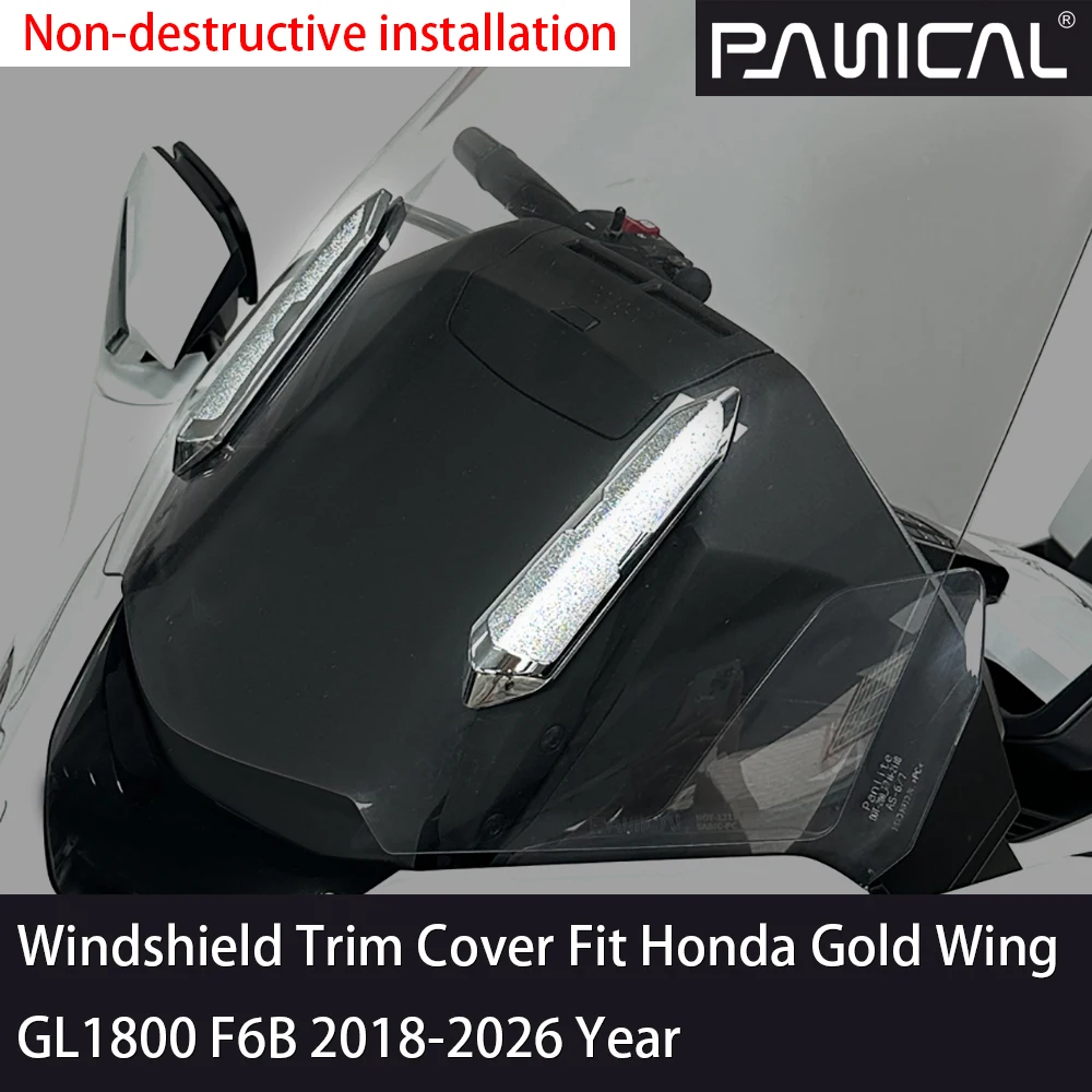 Panical Windshield fairing cover trim Trim Chrome For Honda Gold Wing GL1800 F6B DCT Tour Airbag 2018-2026 Motorcycle