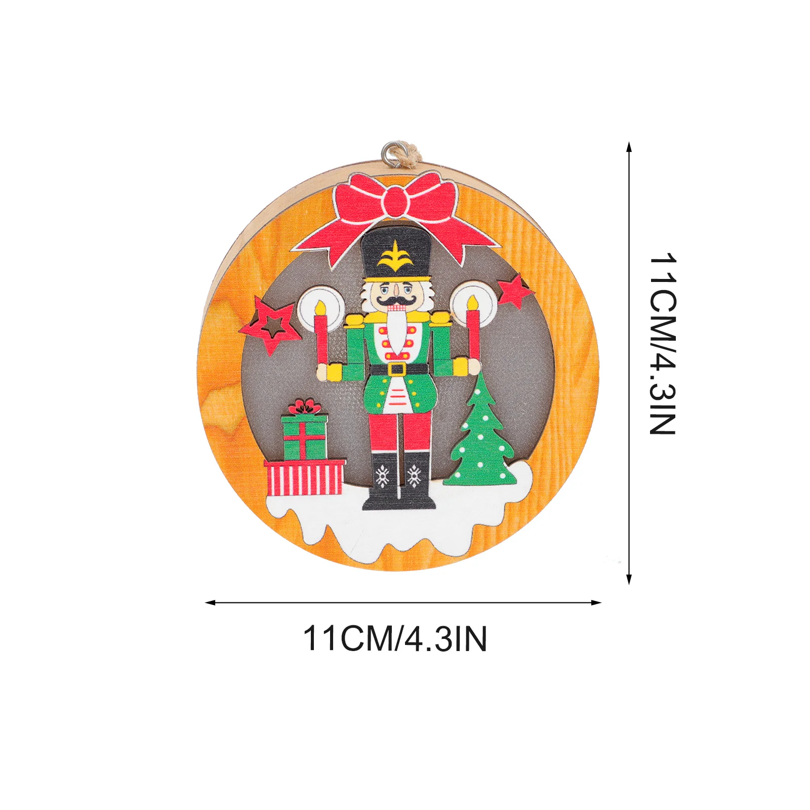 

1Pcs Small Xmas Style Pendant Wooden Cartoon Nutcracker Soldier with Light Christmas Tree Hanging Decor Festive Ornament Craft