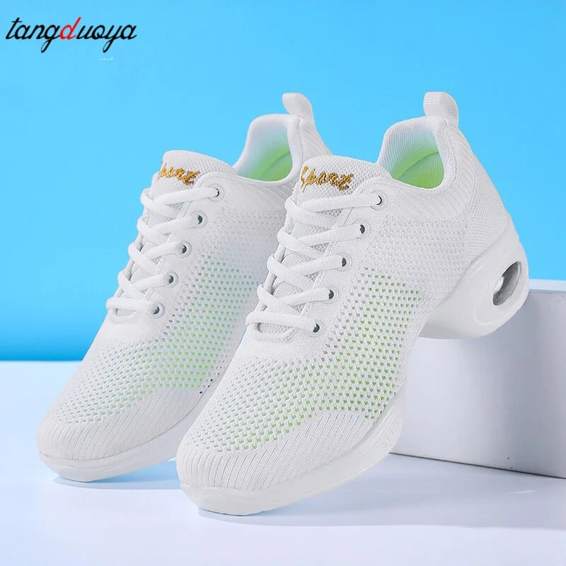 New Soft Outsole Breath Dance Shoes Women Sports Feature Dance Sneakers Jazz Hip Hop Shoes Woman Dancing Shoes Ladies Sneakers view 4