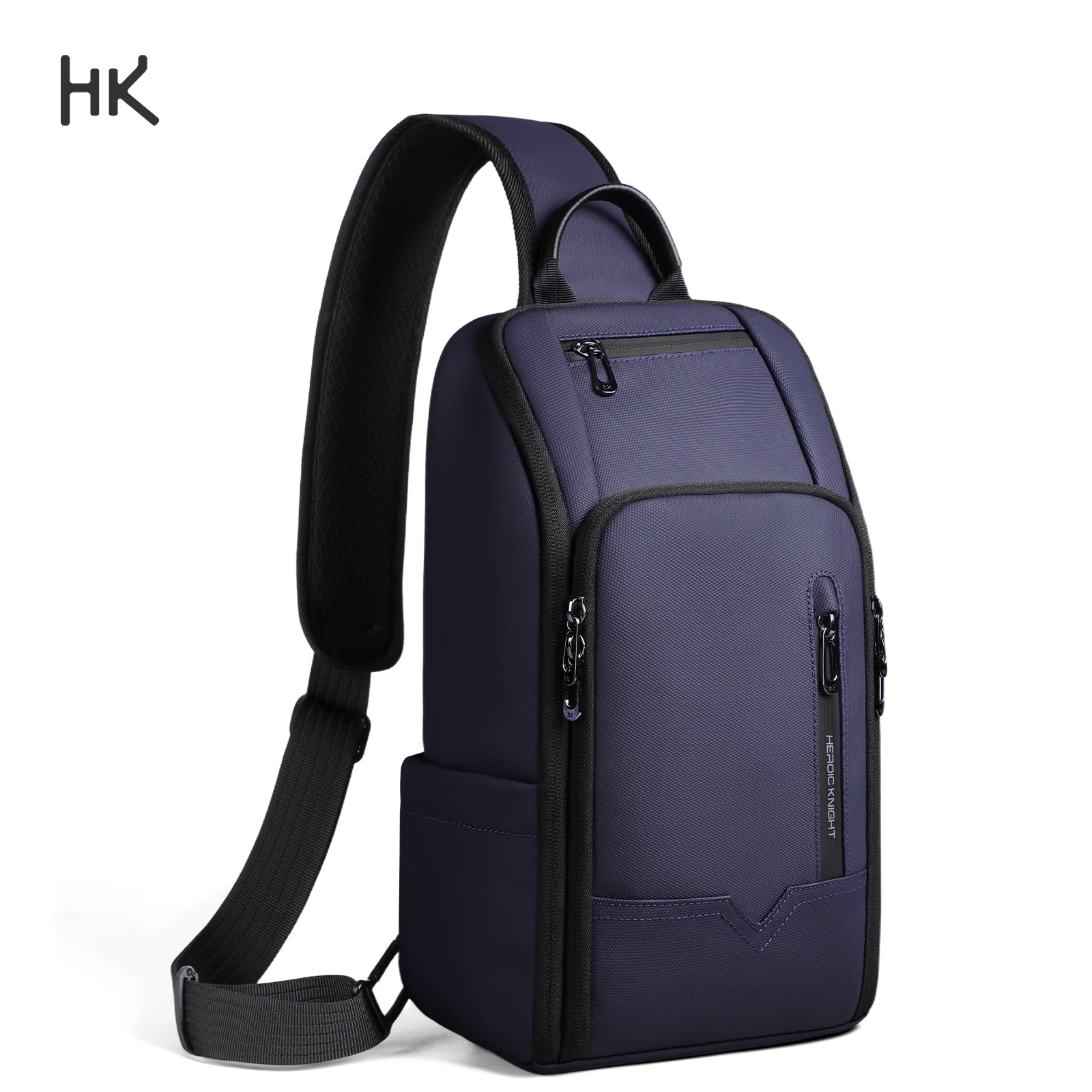 HK Lightweight Crossbody Bag for Men Waterproof Shoulder Bag with USB Charging Port Anti Theft Chest Sling Bag Casual Daily Pack