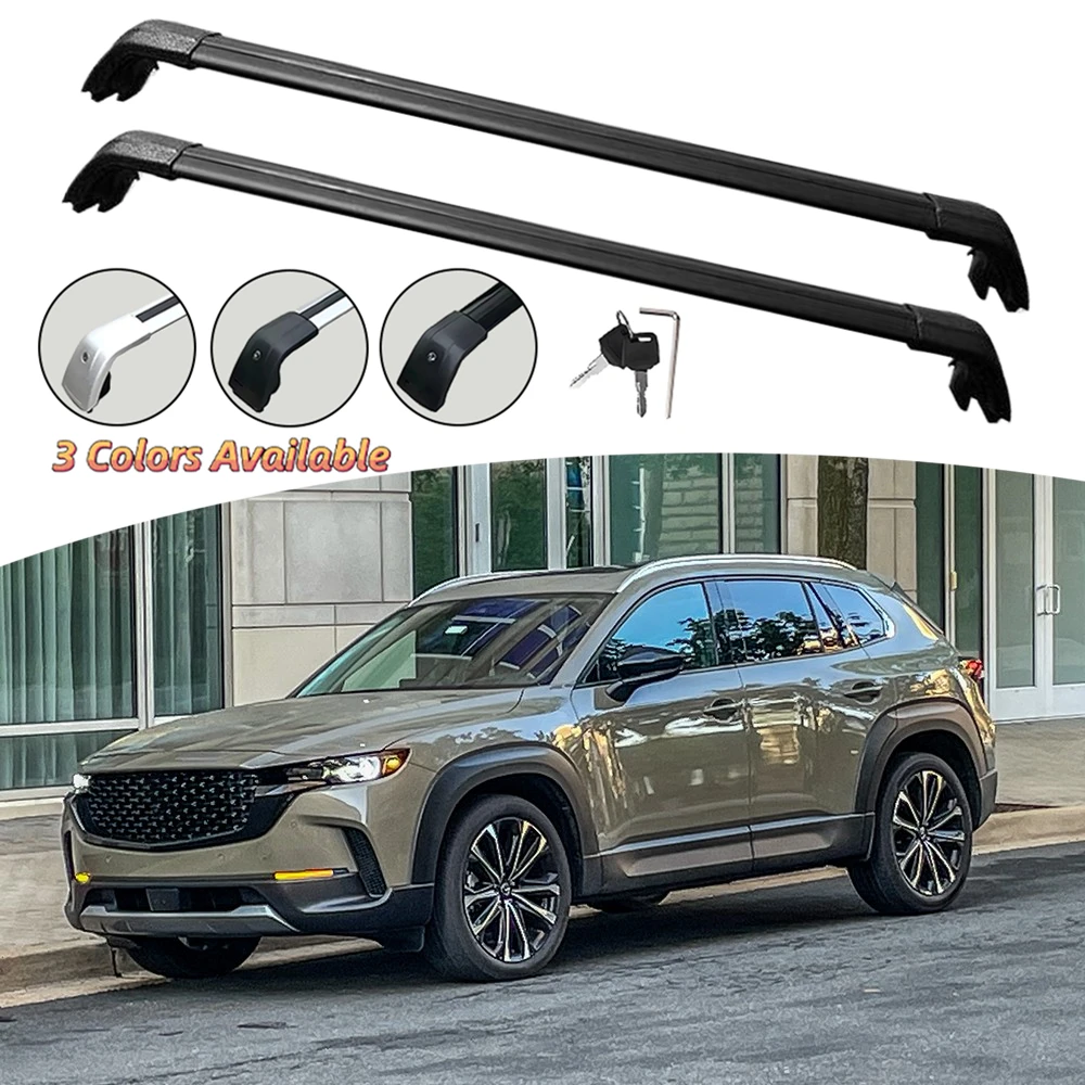 2PCS Aluminum Crossbar Fit for Mazda CX-50 CX50 2023 2024 2025 Cross Bar Roof Luggage Cargo Carrier Lockable