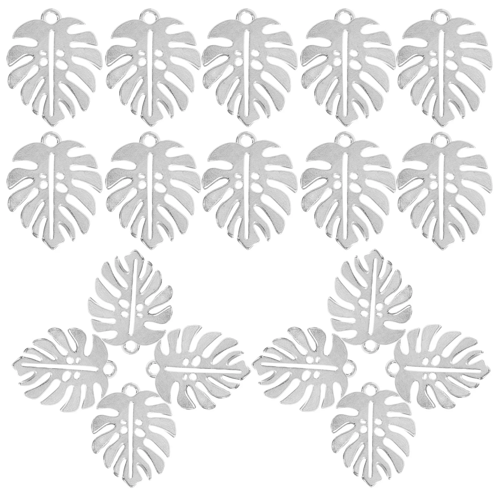 

50Pcs Hollow Leaf Charms Alloy Vintage Necklace Pendants DIY Jewelry Making Supplies for Earrings Bracelets Necklaces Tropical