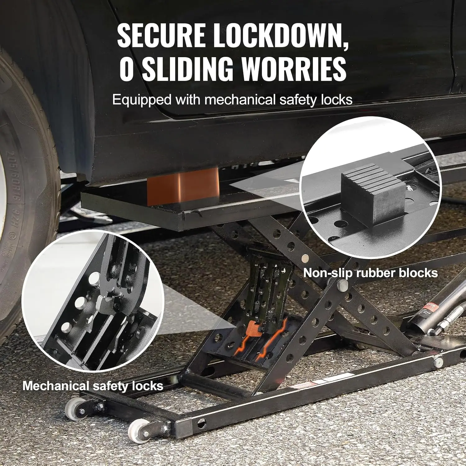 7,000 LBS Capacity Portable Car Lift – Heavy-Duty Carbon Steel Construction, 26.8