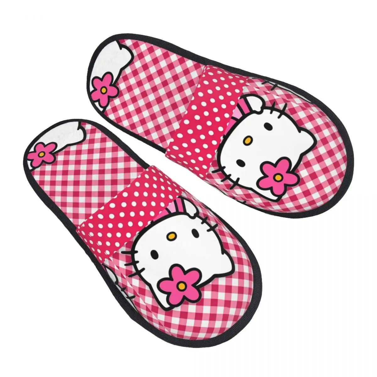 الشتاء المنزل نعال من القطن مرحبا كيتي الكرتون ميرش المنزلية نِعال من الفراء الشرائح غرفة المعيشة مريحة عدم الانزلاق الشرائح