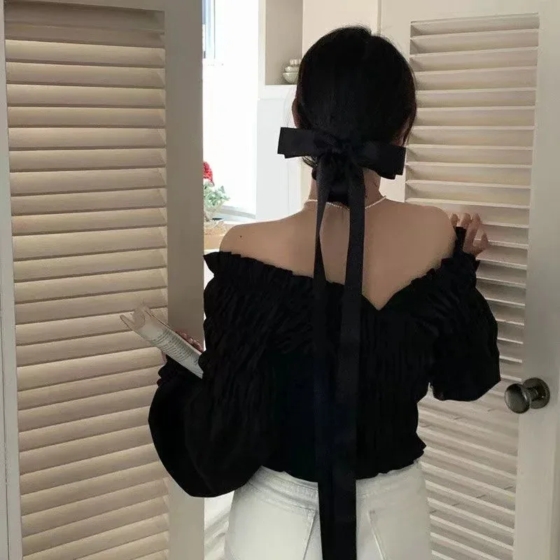 1 قطعة كبيرة الحجم الحلو القوس الشريط مشبك شعر لفتاة رومانسية أزياء فرنسا نمط النساء المشابك الشعر لطيف إكسسوارات الشعر #2