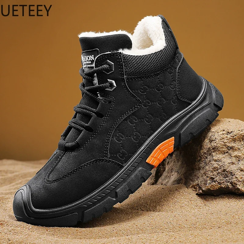 Winter Boot Motorcyclist Boots Thickening Lace-up High Top Hard-wearing Popular Model UETEEY Outdoors Fashion Classic Men's Boot