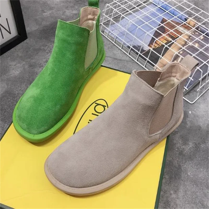 women European station spring and autumn new vintage leather sanded double zipper flat net red short boots Casual shoes 35-40 view 4