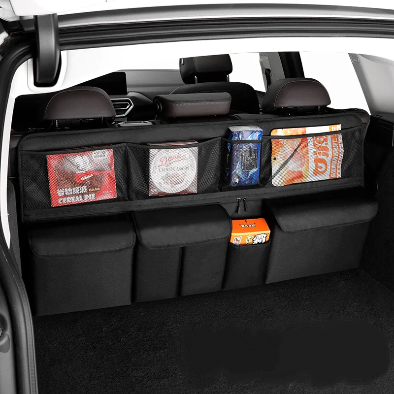 Back Seat Car Trunk Hanging Storage Bag Organizer Oxford Waterproof Multi-pocket Car Trunk Storage Bag Car Interior Supplies New