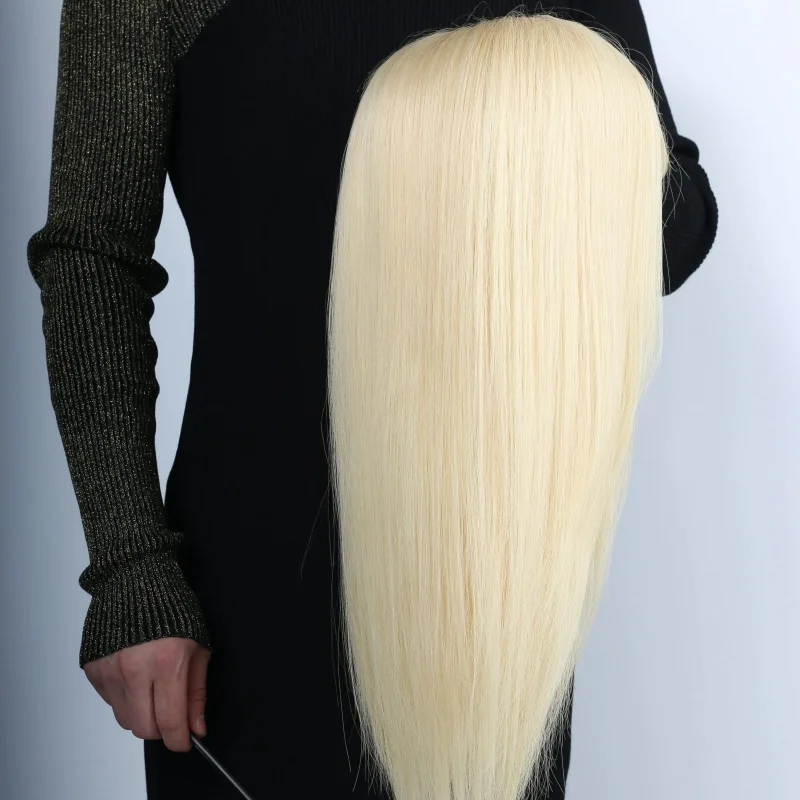 Soft Glueless 24'' Silky Straight 613# Blonde 6x6 Silk Base Jewish 100% Human Hair Wig Baby Hair European Hair Preplucked