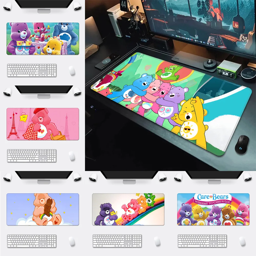 

MINISO Care Bears Mousepad HD Printing Computer Gamers Locking Edge Non-slip Mouse Pad XXL90x40cm Keyboard PC Desk Pad