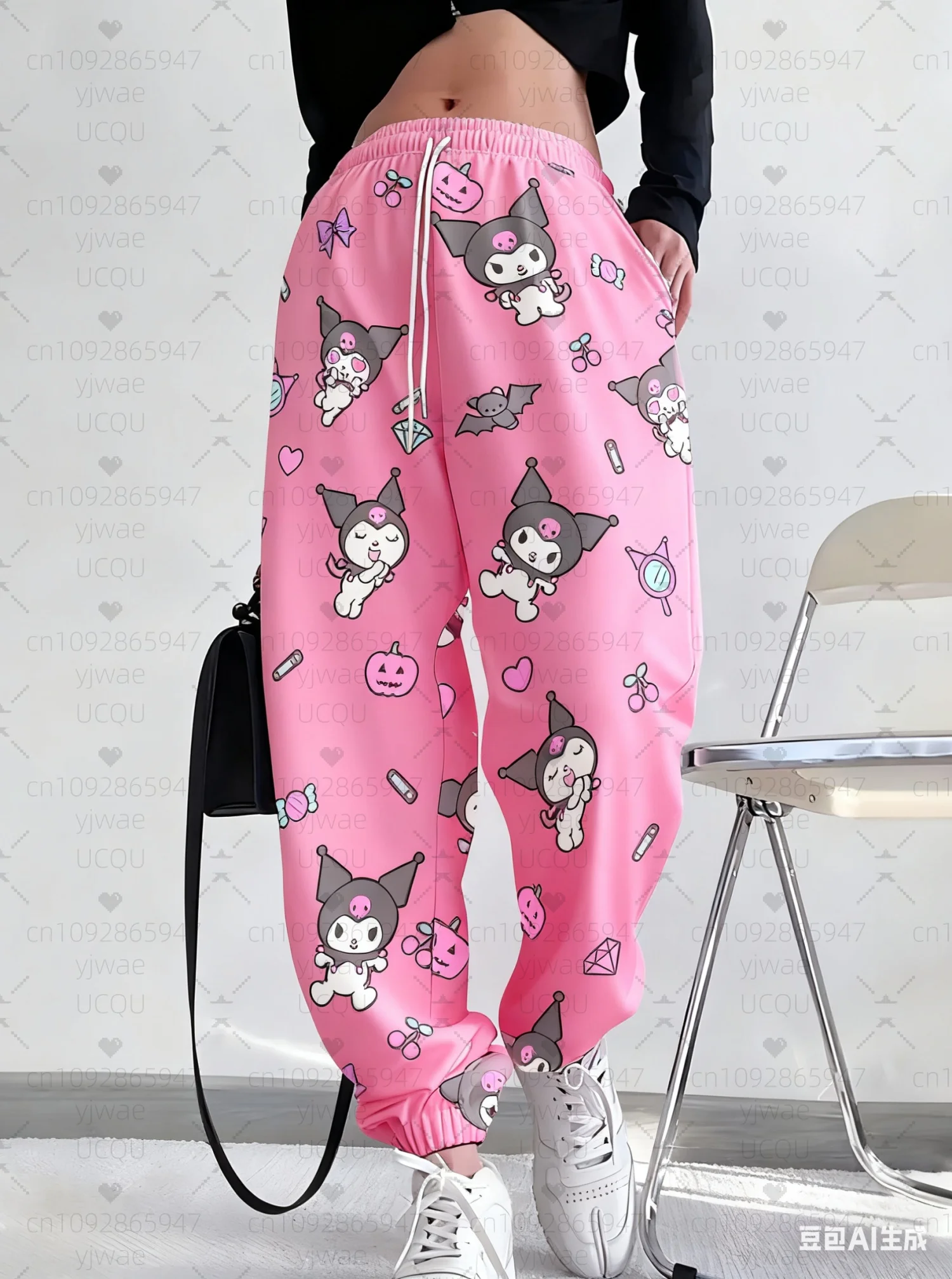 2025 Casual Sanrio cartoon dieren vrouwen Jogger Broek Kuromi Broek Lente/herfst Outdoor dames 6 kleuren Lange Broek broek