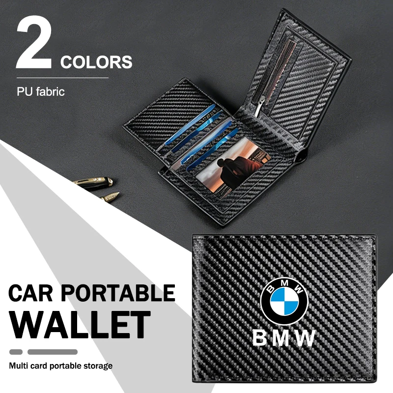 Carbon Fiber Streamlined Men's Sticker Wallet Portable Card Case For BMW M5 M4 M3 F20 F40 F22 F30 E90 F32 F10 F06 F07 F46 E60 Z4 - view 3