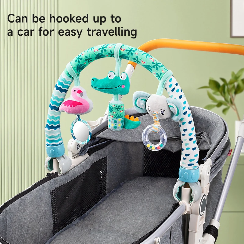 Stroller Arch Toy Musical Rattle Adjustable Clip Crib Toys Baby Crib Hanging Rattles Toy 0 12 Months Newborn Travel Toys Gifts