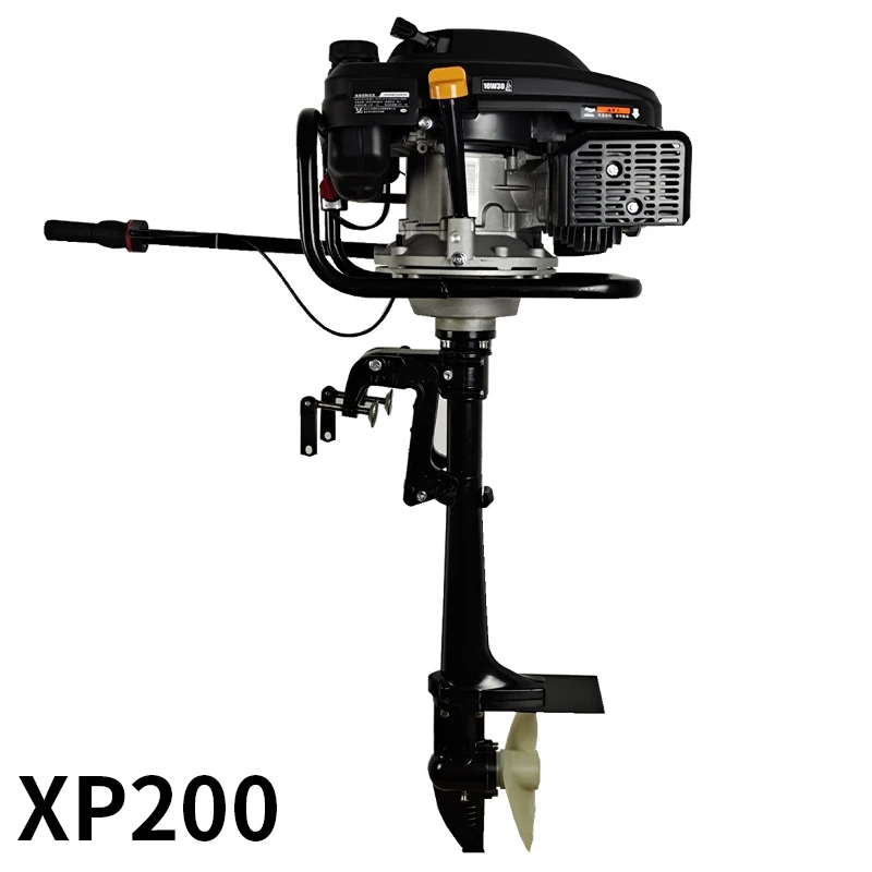 196cc 1-Stroke Outboard Boat Motor Fishing Boat Engine, 7.5HP Heavy Duty Shaft Boat Motor Gas Powered Marine Engine