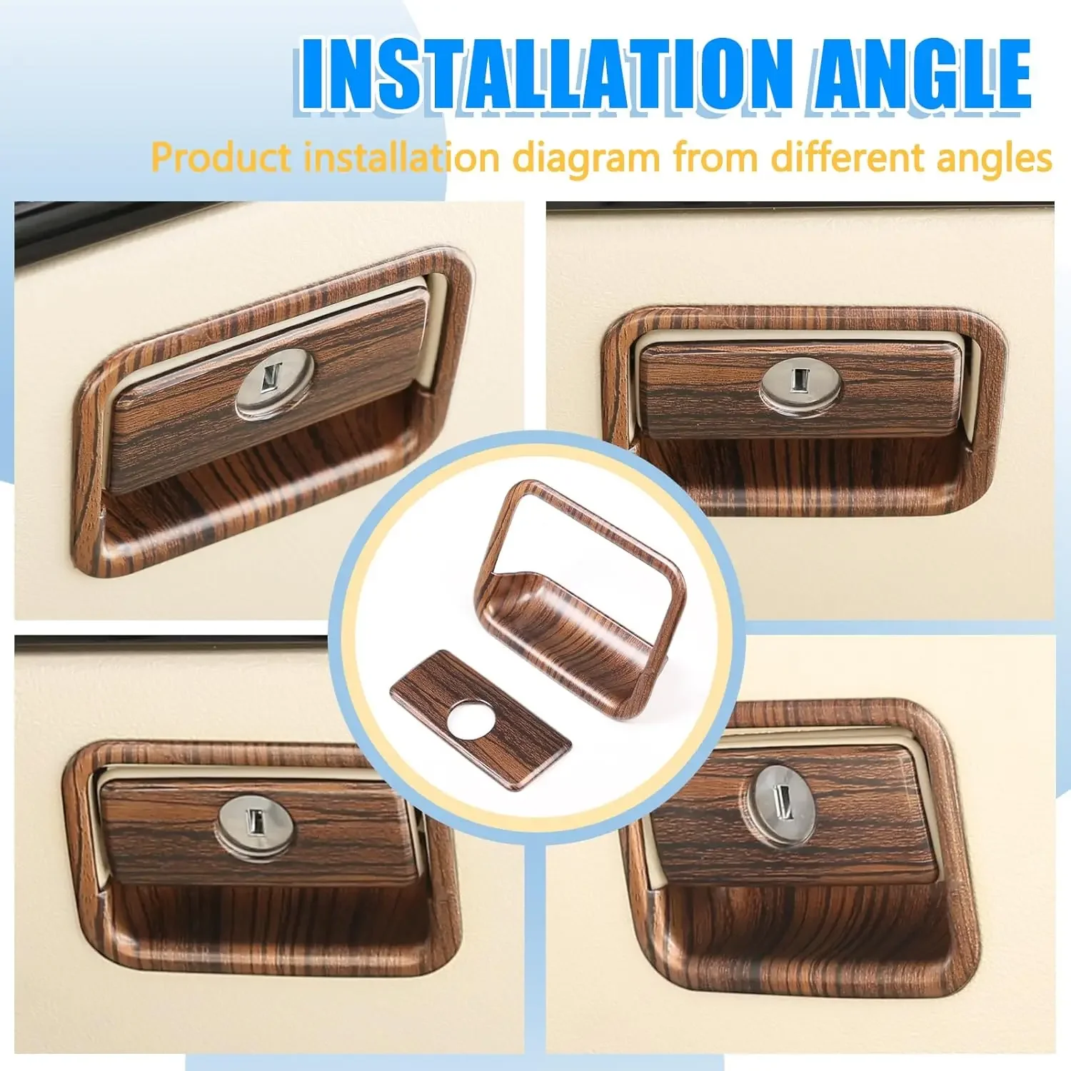 Car Interior Glove Box Handle Key Hole Cover For Toyota Land Cruiser Prado FJ150 150 LC150 2010-2022 ABS Carbon Trim Accessories 3