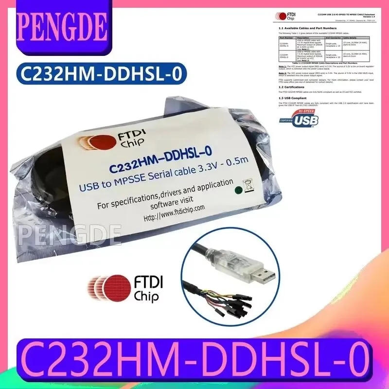 

FTDI official genuine C232HM-DDHSL-0 USB-MPSSE cable SPI I2C JTAG interface