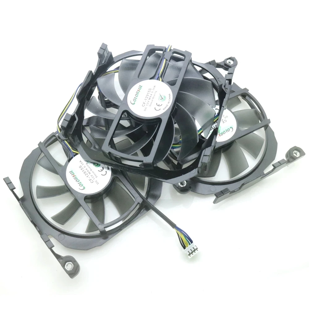 Ventilador VGA para placa gráfica de resfriamento, 4 fios, 4pin, Inno3D, GTX760, 670, GTX680, GTX660ti, CF-12915S, DC12V, 0.35A, 85mm, 75mm